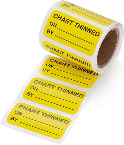 Carstens Medical Stickers – Chart Thinned, On/by Alert and Instruction Labels for Medical Charts, Yellow and Black, Roll of 100 Patient Chart Labels, W1.5" x H.75" in Saudi Arabia