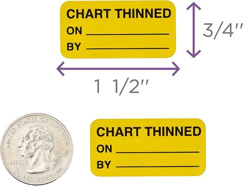 Carstens Medical Stickers – Chart Thinned, On/by Alert and Instruction Labels for Medical Charts, Yellow and Black, Roll of 100 Patient Chart Labels, W1.5" x H.75" in Saudi Arabia