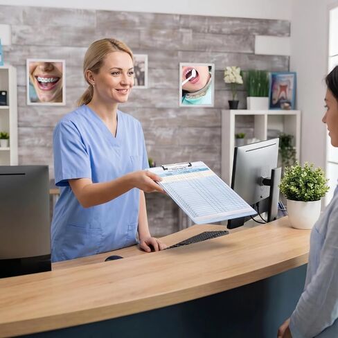 HIPAA Compliant Patient Sign-in Sheets - 30 Pack Carbonless Medical Forms with Peel-Off Labels, Date Column for Doctor’s Office, Dental Clinic, 750 Lables, Blue in Saudi Arabia