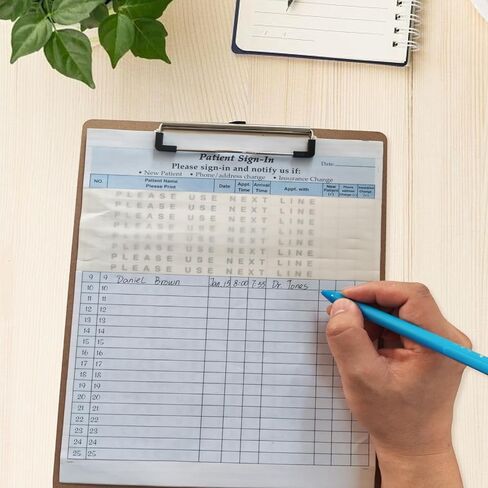 HIPAA Compliant Patient Sign-in Sheets - 30 Pack Carbonless Medical Forms with Peel-Off Labels, Date Column for Doctor’s Office, Dental Clinic, 750 Lables, Blue in Saudi Arabia