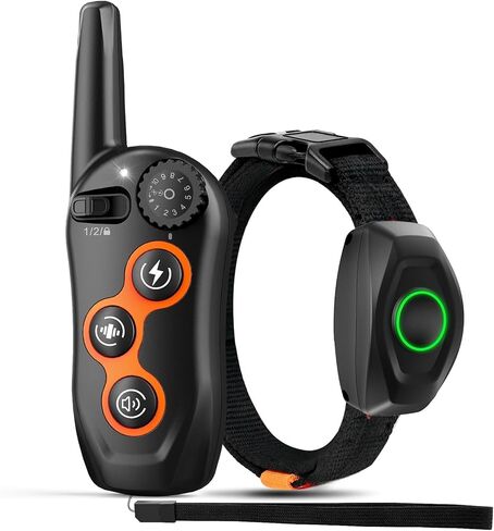 Dog Training Collar, IPX7 Waterproof Dog Shock Collar with Remote Control Range 1300ft, 3 Training Modes, Beep, Shock, Vibration, Rechargeable Shock Collar for Large Medium Small Dogs in Kuwait