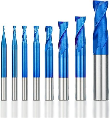 كربيد شقة الأنف نهاية مطحنة القاطع CNC بت التوجيه 2 الناي نانو الأزرق المغلفة مطحنة نهاية مسطحة 1-12mm كربيد نهاية طحن بت CNC طحن أداة راوتر بت in Kuwait