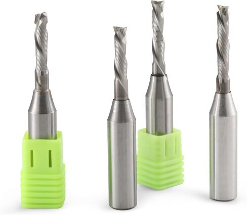 10 قطع CNC راوتر بت حتى أسفل قطع الصلبة كربيد ضغط نهاية مطحنة 12.7 ملم عرقوب اثنين من المزامير الخشب الحنين أداة النقش (10 قطع 12.7x6x25x80) in Kuwait