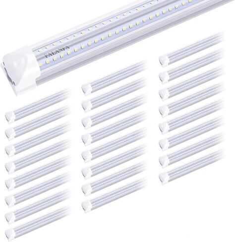 V Shape Integrated LED Tube Light,8 Foot Linkable Shop Lights 72W 7200LM, AC85-277V, SMD2835 Clear Cover, Cool White 6000K, LED Cooler Door Lights 25 Pack in Saudi Arabia