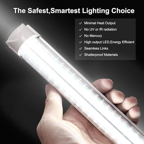 V Shape Integrated LED Tube Light,8 Foot Linkable Shop Lights 72W 7200LM, AC85-277V, SMD2835 Clear Cover, Cool White 6000K, LED Cooler Door Lights 25 Pack in Saudi Arabia