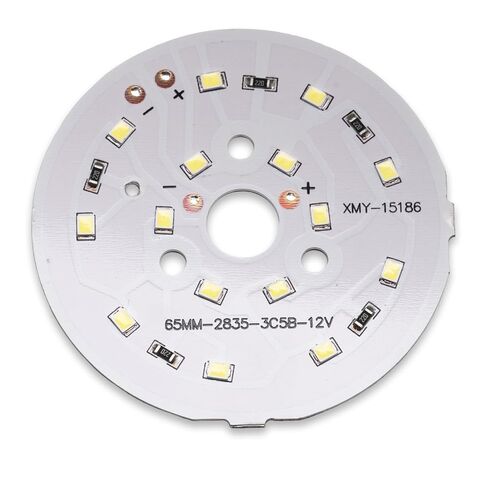 1Pcs 10W 12V White 6000K COB LED Bulb Chip, 24-LED 2835 SMD High Power Super Bright Chip with 65mm Dia Circular Aluminum PCB Heat Sink Base for Downlight Lights Replacement (1000mA, 120deg) in Kuwait