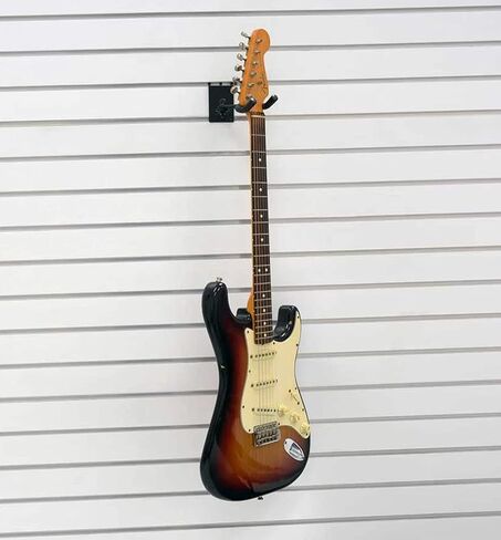 Padded Metal 3" Standard Guitar Hanger, Adjustable – Slatwall and Pegboard Mount Display – Acoustic and Electric Guitar Holder (Quantity 10) (10, Black) in Kuwait