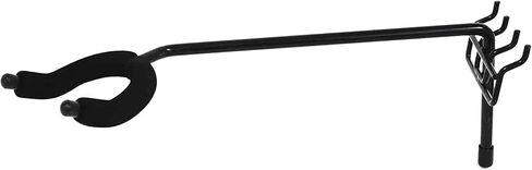 Padded Metal Economy Right Facing Fixed Angle Guitar Hanger with 9 inch Stem – Slatwall and Pegboard Mount Display – Acoustic and Electric Guitar Holder (Quantity 5) (5, Black) in Kuwait
