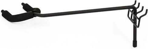 Padded Metal Economy Left Facing Fixed Angle Guitar Hanger with 9" Stem – Slatwall and Pegboard Mount Display – Acoustic and Electric Guitar Holder (Quantity 1) (1, Black) in Kuwait