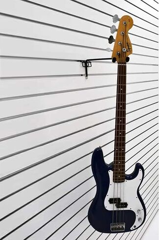 Padded Metal Economy Left Facing Fixed Angle Guitar Hanger with 9" Stem – Slatwall and Pegboard Mount Display – Acoustic and Electric Guitar Holder (Quantity 1) (1, Black) in Kuwait