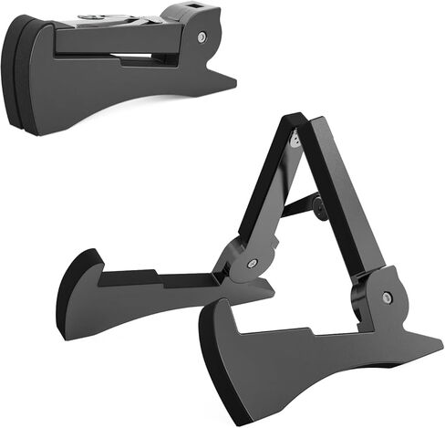 DIDA Portable Travel Guitar Stand, Lightweight Stable A- Frame Plastic Guitar Stand Holder for Acoustic, Electric Guitars, Ukulele, Foldable Guitar Stand Floor, Single Guitar Holder (Black) in Saudi Arabia