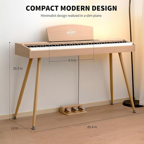 AiJoy مطرقة لوحة مفاتيح البيانو الرقمية مرجحة 88 مفتاحًا، بيانو كهربائي كامل الحجم للمبتدئين، مع شاشة LCD ودواسة ثلاثية، يدعم USB-MIDI/الاتصال اللاسلكي، ADP-50 in Kuwait
