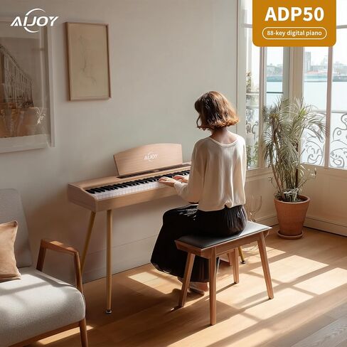AiJoy مطرقة لوحة مفاتيح البيانو الرقمية مرجحة 88 مفتاحًا، بيانو كهربائي كامل الحجم للمبتدئين، مع شاشة LCD ودواسة ثلاثية، يدعم USB-MIDI/الاتصال اللاسلكي، ADP-50 in Kuwait