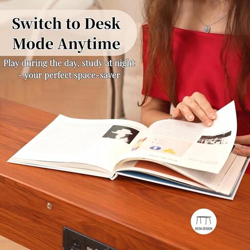 لوحة مفاتيح بيانو رقمية مكونة من 88 مفتاحًا مع حامل و3 دواسات، بيانو كهربائي كامل للوحة المفاتيح للمبتدئين، بيانو رقمي منزلي بخاصية المطرقة مع وضع المكتب، مقبس سماعة الرأس، USB-MIDI، بني in Kuwait