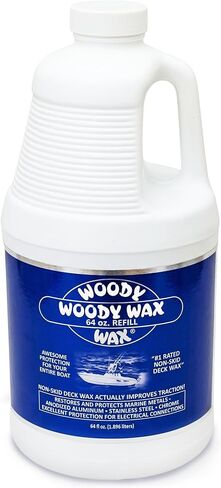 Woody Wax Boat Protection Refill Pack, Non-Skid Deck Wax & Professional Metal Restorer, All-In-One Marine Protection for Decks, Hulls & Towers; No-Buff Formula Against Corrosion & Saltwater, 64 oz in Saudi Arabia