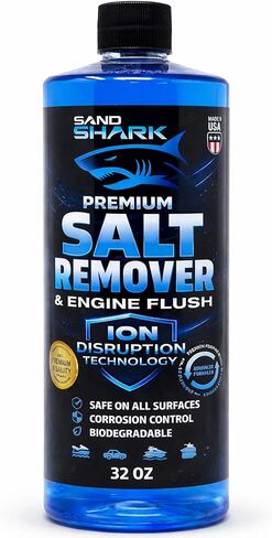 مزيل الملح الفاخر 2 في 1 ومنظف القوارب من ساند شارك - تركيبة متوازنة الحموضة للغسيل الخارجي وتنظيف المحرك، منظف متعدد الأسطح البحرية والرياضات القوية، 32 أونصة in Kuwait