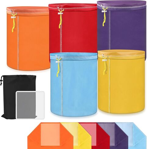 Windspeed 5 Pack 5 Gallon Filter Bags, Oxford Cloth All-Mesh Filter Bags for 5 Gallon Bucket with Filter Screen and Storage Pouch(25 to 220-Micron) in Kuwait