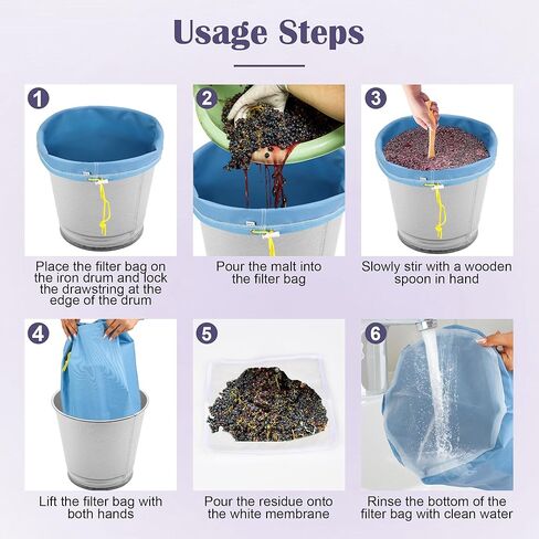 Windspeed 5 Pack 5 Gallon Filter Bags, Oxford Cloth All-Mesh Filter Bags for 5 Gallon Bucket with Filter Screen and Storage Pouch(25 to 220-Micron) in Kuwait