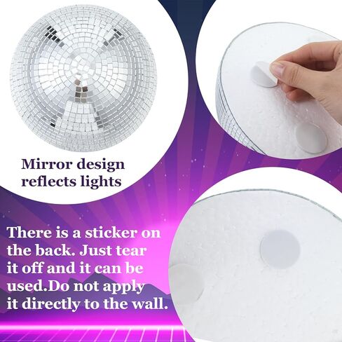 3 Pack Disco Ball Wall Decor 8/6/4 Inch 3D Half-Disco Ball Reflective Mirror Wall Art Self-Adhesive Aesthetic 70s 80s Sparkling Funky Party Decorations for Home Bedroom Birthday, Silver in Kuwait
