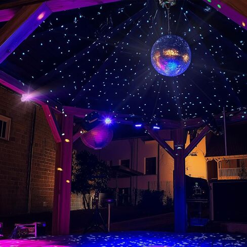 Yescom 12" Large Disco Ball with Motor and Lights 6RPM Rotator & 2PCS 3W RGB Spotlights for 70s 80s Party DJ Bands Dance Club Bar Wedding Event Studio Holiday Decor in Saudi Arabia