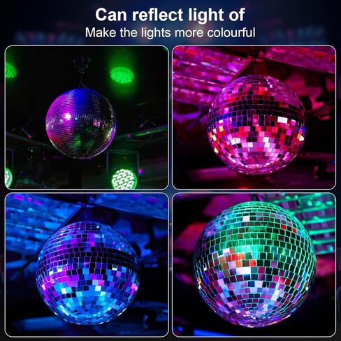 Large Silver Mirror Disco Ball, 12/16/20 Inches Hanging Design - Wedding Party Club DJ Stage Event Decoration (Silver, 20 Inches) in Saudi Arabia