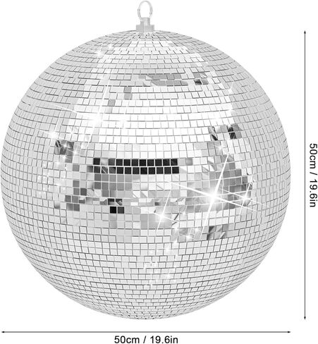 Large Silver Mirror Disco Ball, 12/16/20 Inches Hanging Design - Wedding Party Club DJ Stage Event Decoration (Silver, 20 Inches) in Saudi Arabia