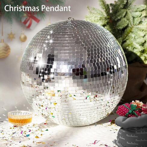 Large Silver Mirror Disco Ball, 12/16/20 Inches Hanging Design - Wedding Party Club DJ Stage Event Decoration (Silver, 20 Inches) in Saudi Arabia