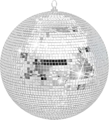 Large Silver Mirror Disco Ball, 12/16/20 Inches Hanging Design - Wedding Party Club DJ Stage Event Decoration (Silver, 20 Inches) in Saudi Arabia