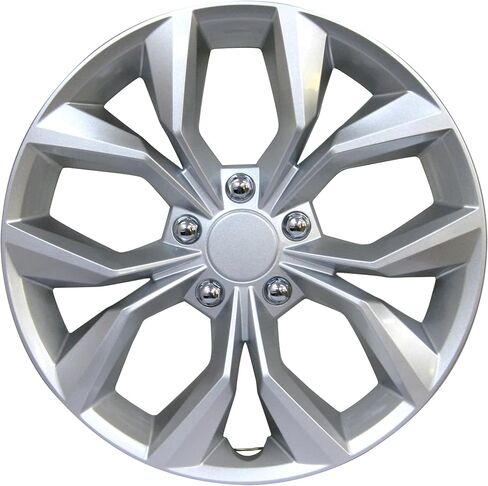 17 "Universal Gloss Black Car Wheel Cover/Hubcap Set | استبدال Snap On | مجموعة من 4 | ملائمة عالمية لحافات الأسهم الأساسية 17 بوصة in Kuwait