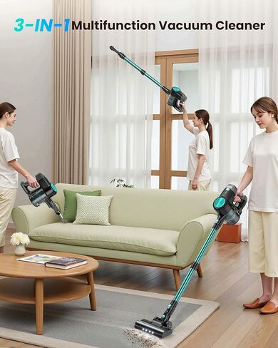 N3T Cordless Vacuum Pleaner ، فراغ عصا لاسلكي مع 40 دقيقة Runine ، وفرشاة ذاتية ، مضادة للتشمل ، مكنسة كهربائية خفيفة الوزن قابلة لإعادة الشحن للمنزل ، الأرضية الصلبة ، شعر الحيوانات الأليفة ، السجاد الأخضر in Kuwait