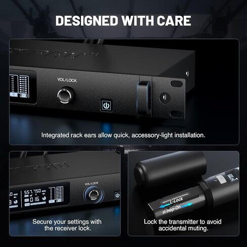 Phenyx Pro UHF Smart Wireless Microphone System, Dual Cordless Mics w/Auto Scan&Sync, Adaptive RF Power, Talkback Function, 2x100 Freq, 328 ft, Dynamic Microphones for Live Show, Event (PTI-2) in Saudi Arabia