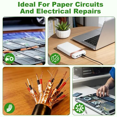 4 Pack Copper Tape, 1/4inch X 196.8FT Double-Sided Conductive Copper Foil Tape, Copper Tape Conductive Adhesive for EMI Shielding, Electrical Repairs, Guitars, Grounding, Craft Decorations in Kuwait