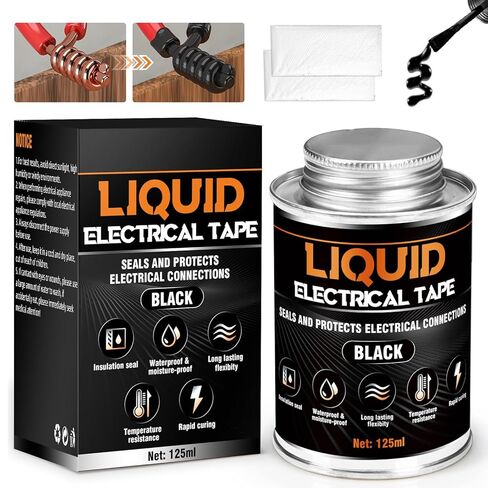 Liquid Electrical Tape - Waterproofing Insulating Electrical Glue, Quick-Drying Wire Glue, Temperature Resistant, Used for Outdoor Indoor Wires, Electronic Components & Electrical Equipment (125ml) in Kuwait