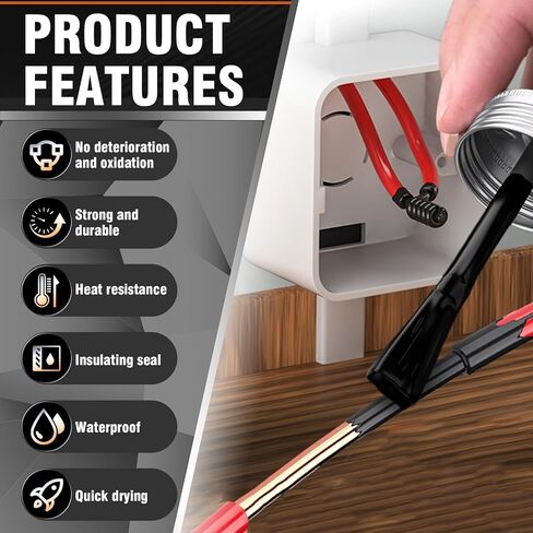 Liquid Electrical Tape - Waterproofing Insulating Electrical Glue, Quick-Drying Wire Glue, Temperature Resistant, Used for Outdoor Indoor Wires, Electronic Components & Electrical Equipment (125ml) in Kuwait