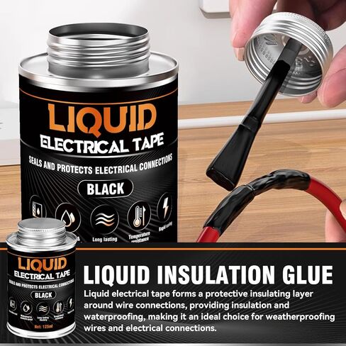 Liquid Electrical Tape - Waterproofing Insulating Electrical Glue, Quick-Drying Wire Glue, Temperature Resistant, Used for Outdoor Indoor Wires, Electronic Components & Electrical Equipment (125ml) in Kuwait