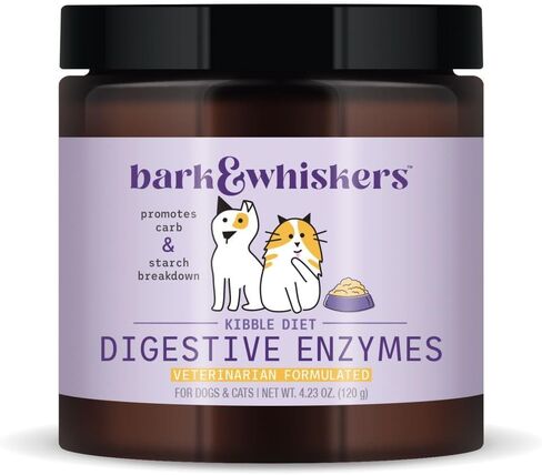 Bark & Whiskers Digestive Enzymes Meat-Based Diet for Dogs & Cats, 2.6 oz. (75 g), 150 Scoops, Promotes Protein & Fat Breakdown, Vet Formulated, Dr. Mercola in Kuwait