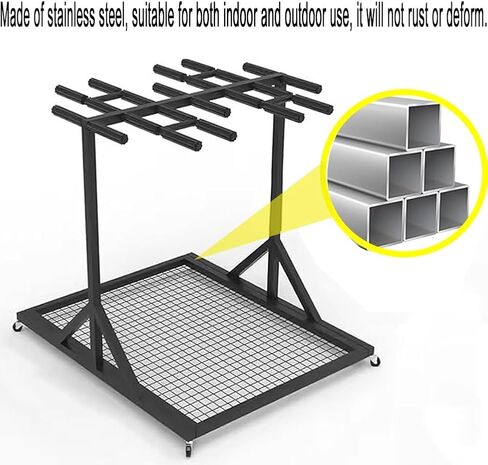 Portable Rolling Tennis & Badminton Racket Storage Rack Stand, Rolling Mobile Sports Equipments Cart, Ideal for Gyms, Schools & Clubs in Saudi Arabia