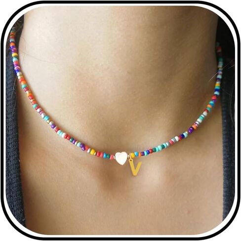 Initial Necklace for Girls Choker Necklace for Women Heart Necklace for Teen Girls Valentine's Day Gifts for Her in Kuwait