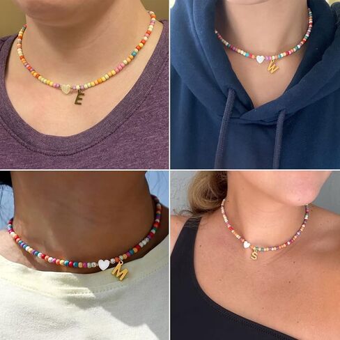 Initial Necklace for Girls Choker Necklace for Women Heart Necklace for Teen Girls Valentine's Day Gifts for Her in Kuwait