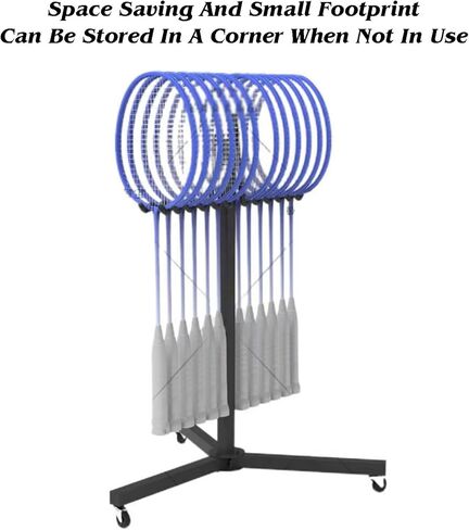 Sports Racket Storage Cart, Tennis Rack with 3 Wheels， Badminton Holder,for Stadium Field,Stable Structure in Saudi Arabia