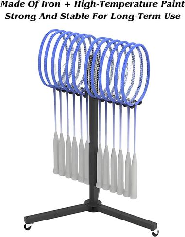 Sports Racket Storage Cart, Tennis Rack with 3 Wheels， Badminton Holder,for Stadium Field,Stable Structure in Saudi Arabia