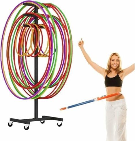 Equipment Cart, Mobile Storage Rack for Jump Ropes and Hula Hoops, Home Gym Organizer Stand, Office Storage Solution for Fitness Accessories in Kuwait