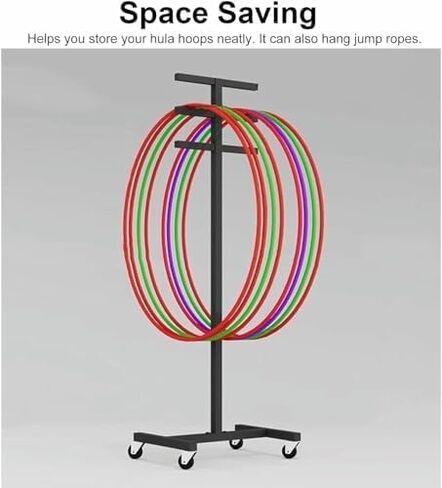 Equipment Cart, Mobile Storage Rack for Jump Ropes and Hula Hoops, Home Gym Organizer Stand, Office Storage Solution for Fitness Accessories in Kuwait