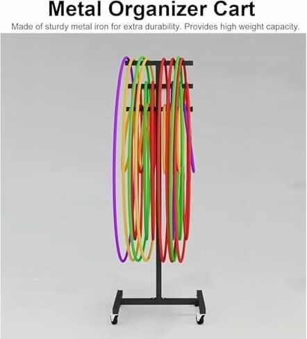 Equipment Cart, Mobile Storage Rack for Jump Ropes and Hula Hoops, Home Gym Organizer Stand, Office Storage Solution for Fitness Accessories in Kuwait