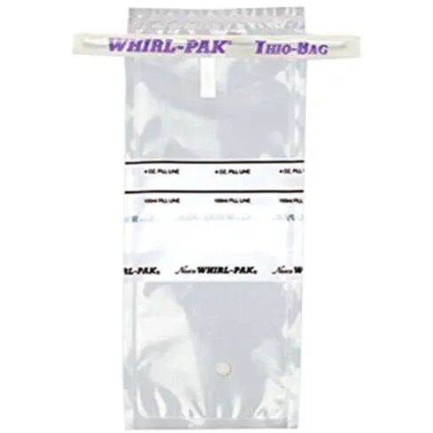 حقيبة Nasco Whirl-Pak B01040WA القياسية ثيو، طول 185 مم × عرض 75 مم، سمك 0.057 مم، سعة 100 مل (عبوة من 100 قطعة) in Kuwait