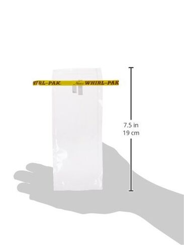 Nasco Whirl-Pak B00679WA Sample Bag, 185mm L x 75mm W, 0.057mm Thickness, 118ml Capacity (Box of 500) in Kuwait