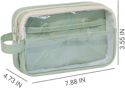 Double Layer Large Capacity Transparent Storage Bag, Green in Saudi Arabia