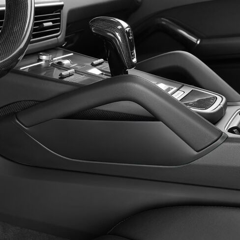 Car Center Console Armrest Side Storage Box Mobile Phone Box Holder Organizer Cover Trim for Porsche Cayenne 2018-2024 Car Accessories (Black) in Saudi Arabia