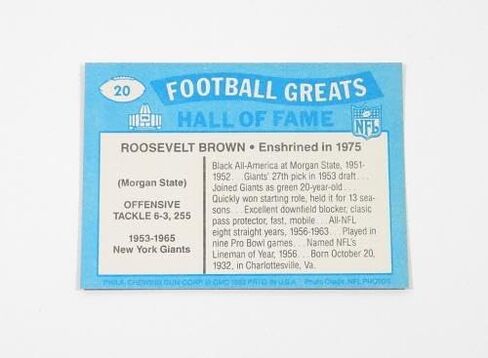 1988 Swell Football Greats Roosevelt Brown #20 Signed On Card Auto - Baseball Slabbed Autographed Cards in Saudi Arabia