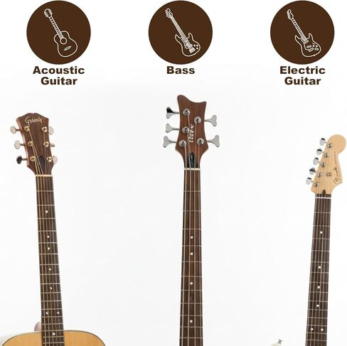 حامل جيتار على الحائط مكون من 4 قطع، حامل جيتار مع خطاف جيتار ناعم قابل للتدوير لجميع أحجام الجيتارات، حامل جيتار من الخشب الصلب على شكل حرف U للجيتار الصوتي والكهربائي والباس والجوز الأسود in Kuwait